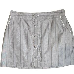 Banana Republic Mini Skirt Size 8 Pinstripe Preppy Academia Buttons Office Siren
